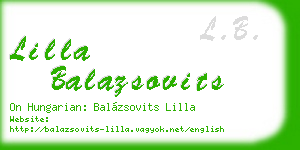 lilla balazsovits business card